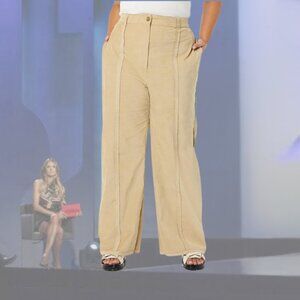 NWT - MAKING THE CUT - Deconstructed Wide Leg Pants - Stone/Khaki - M  |  L
